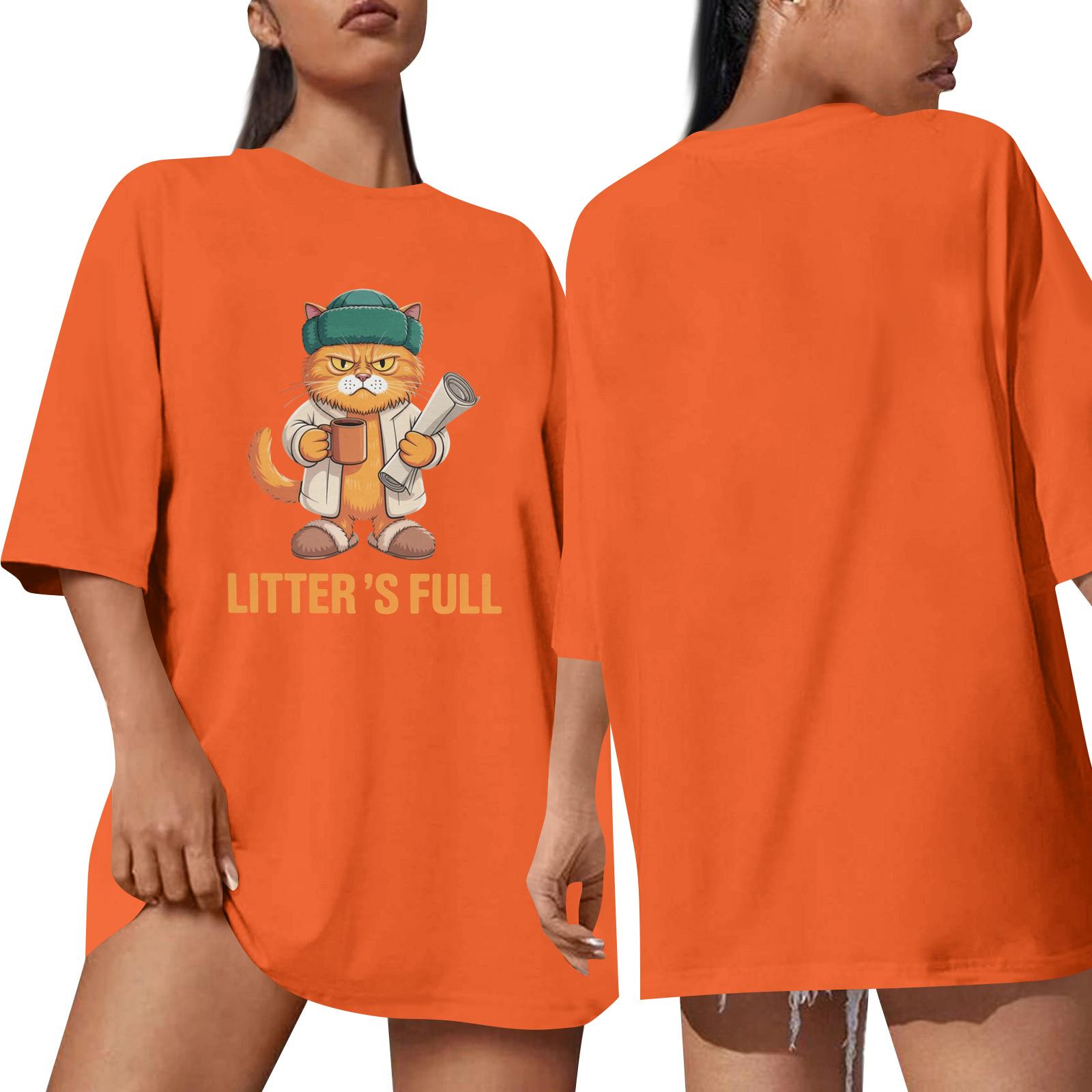 

Футболки с короткими рукавами для женщин, модные топы, легкие и мягкие повседневные летние наряды, одежда XXL оранжевый