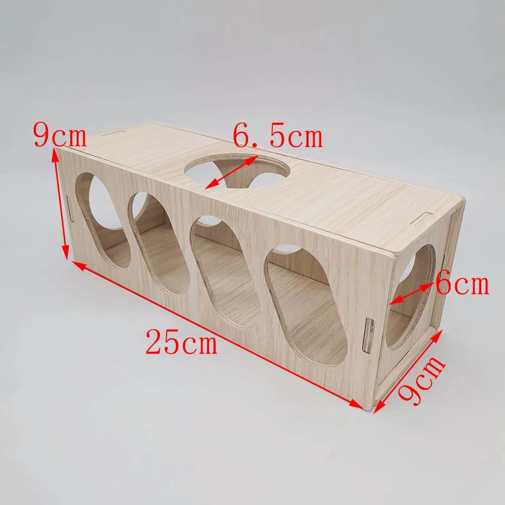 Wooden Hamster Toys Tunnel Escape Toy Hamster Hide House Multipurpose Safe Using Wooden Toys for Rabbits Golden Bear Weasels