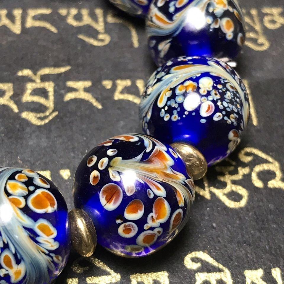 Ancient Gems Blue Phoenix Pattern Glass Bracelet Bracelet Versatile Jewelry Gifts