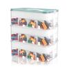 LAMPTOP Toy Storage Box with Lid for Lego, Duplo, and Toys, 3-Tier Stackable Plastic Storage Box for Kids, Transparent, Organized (Green)