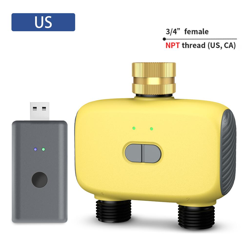 2 Outlets Bluetooth Garden Water Timer IP55 Waterproof Multi-Functional Automatic Irrigation Timer Rain Delay Manual Auto Mode