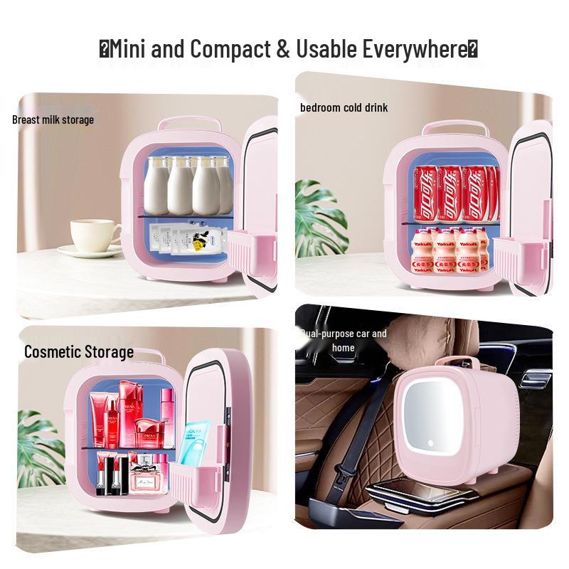 Przenośna Mini Lodówka do Makijażu Podwójnego Użytku do Samochodu i Domu