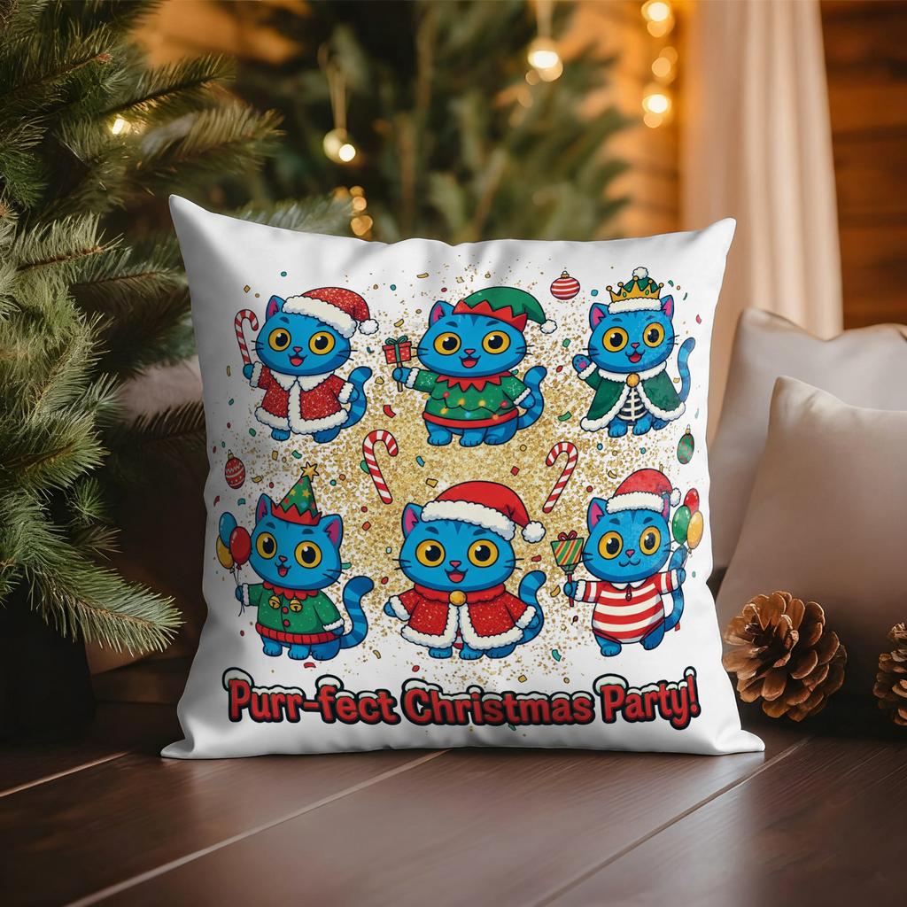 KPop Demon Hunters Blue Cat Christmas Party: Cute Cat Costume, Joy Overflowing Pillowcase Fashion Home Decoration