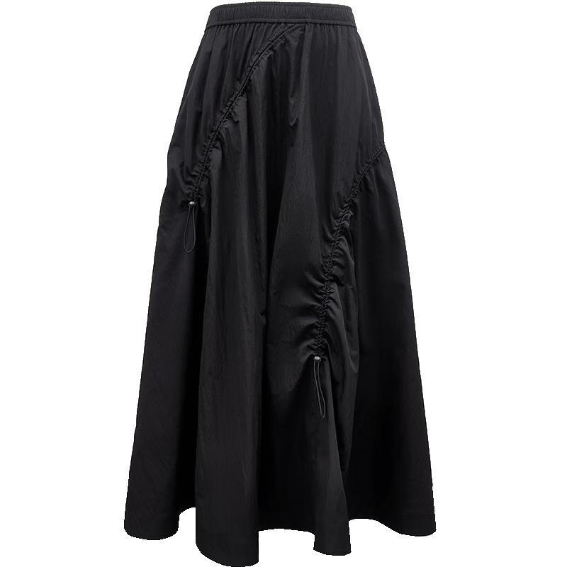 ONLY 2025 Spring Drawstring High-Waist A-line Skirt L