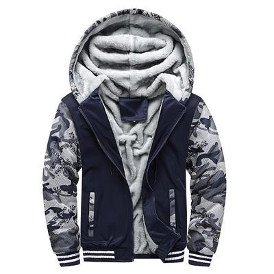 Men's Jacket Winter Fleece Thicken Hooded Jackets Male Long Sleeve Coat Casual Zip Up Hoodies Streetwear Men's Coats