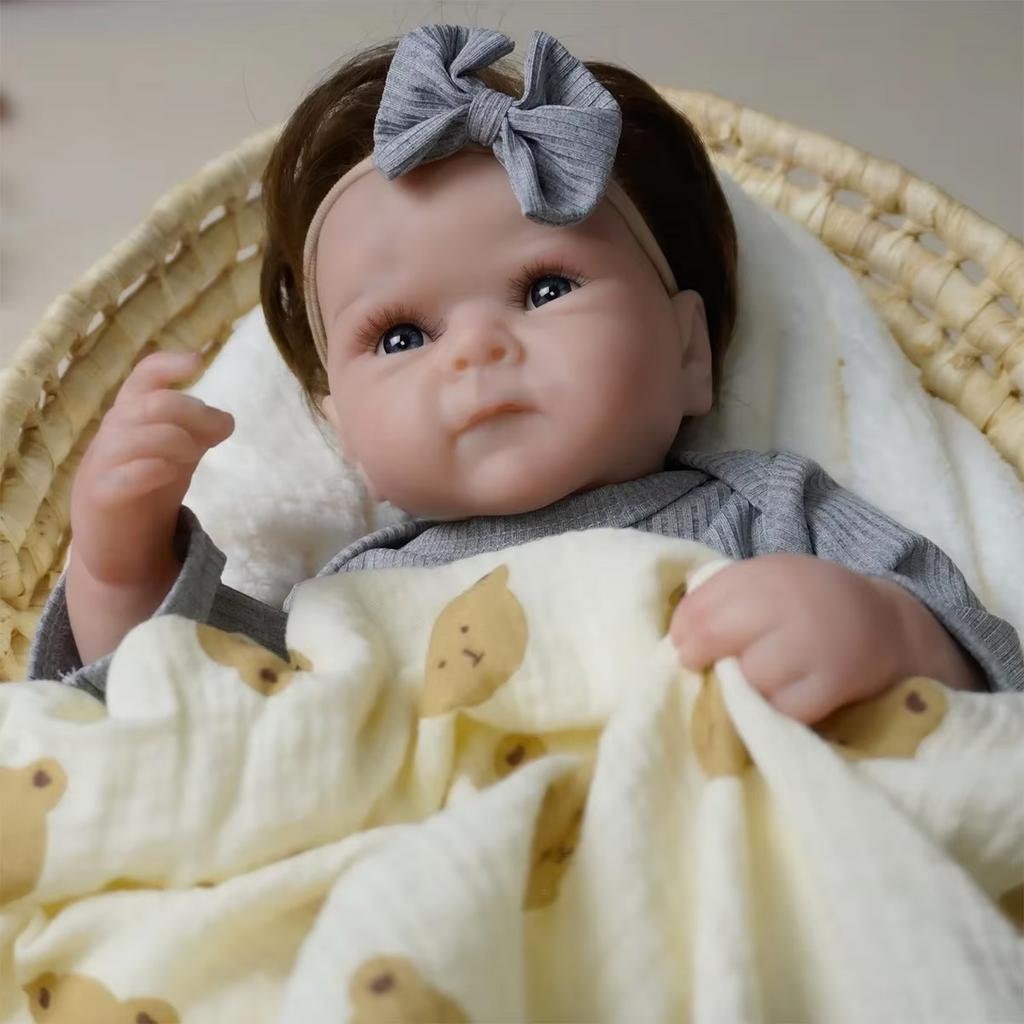 Realistic Newborn Doll Reborn Baby Doll Exquisite Doll Cute Doll With Open Eyes Hugging Doll And Doll Accessories Exquisite Gift
