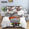Orangutan Duvet Cover Cute Monkey Bedding Set Polyester Tropical Botanical Animal Print Comforter Cover