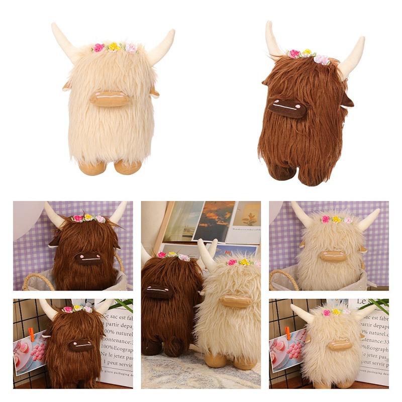 Highland Cow Plush Toy For Home Decor And Play Scottish Cattle Stuffed Animal