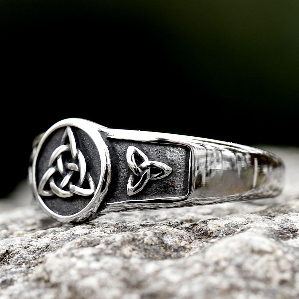 2023 Witch Knot Stainless Steel Ring Wiccan Cross Celtics Knot Women Rings Witchcraft Good Luck Protection Amulet JEWELRY