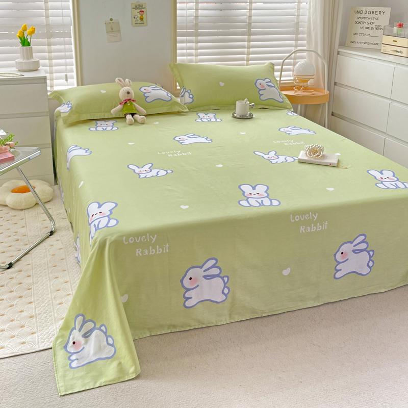 1 buc cearșaf de pat din bumbac 100% cu animale din desene animate lenjerie de pat dublu superior pentru fete, băieți, copii