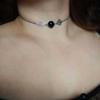 Gothic Obsidian Necklace With Geometric Pendant For Women Summer 2025 Fashion Accessory