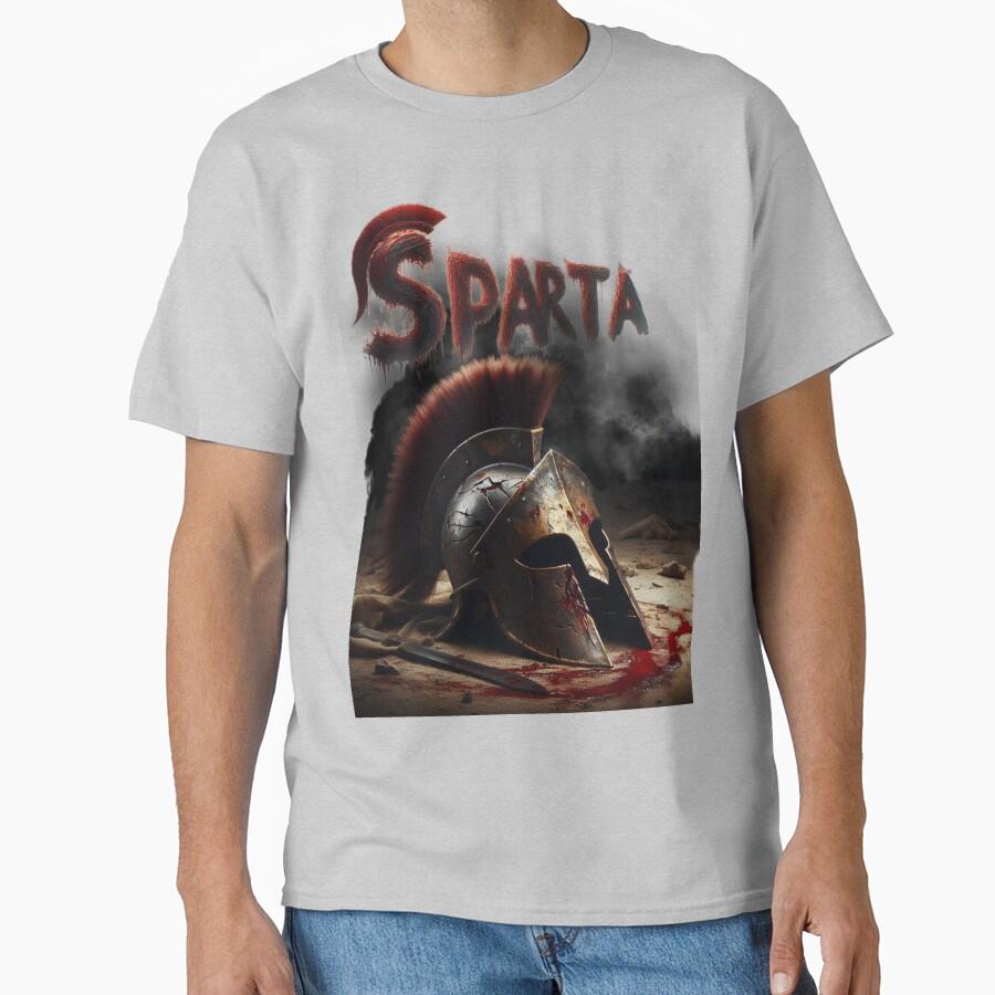 Spartan Warrior Helmet Ancient Greece This Is Sparta T Shirt for Men Large Size Adult Tops S-6XL