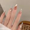 Elegant Blue French Sea Salt Diamond Nail Tips - 10 Simple Whitening Wearable Pieces