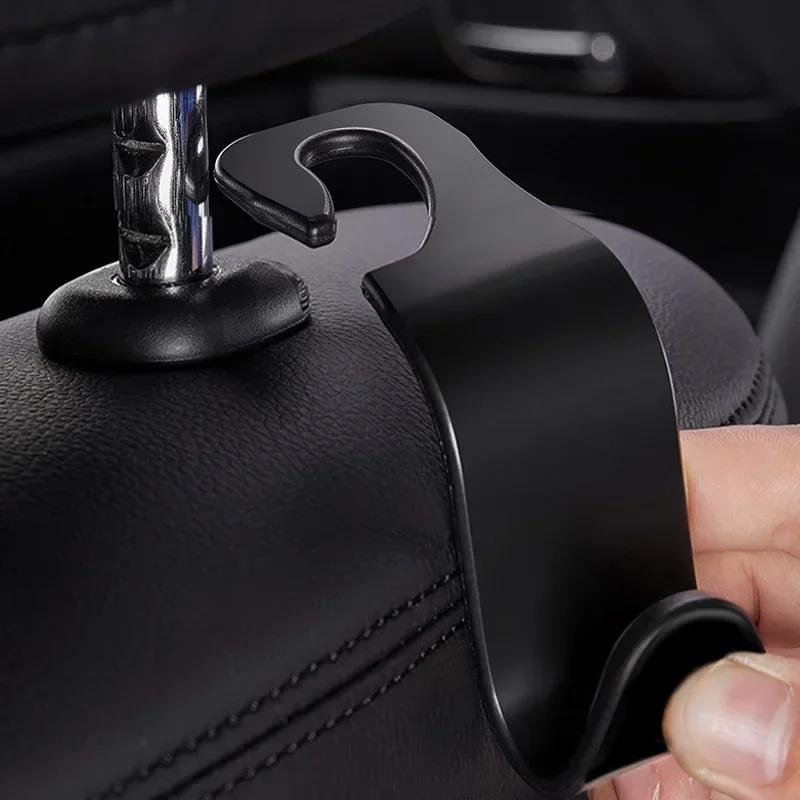 4 Pièces Crochets d'Appui-tête de Voiture Organisateur de Dossier de Siège Clips Porte-Attache Rapide Automatique Rangement de Voiture Accessoires d'Intérieur Porte-Sac