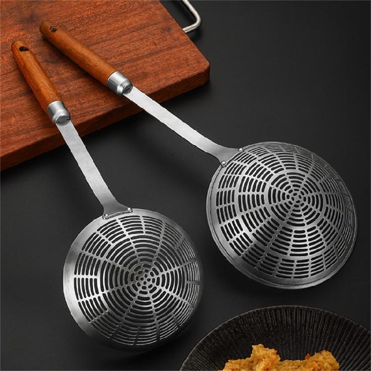 Praktisk skimslev stål sil för avrinning och fritering köksredskap