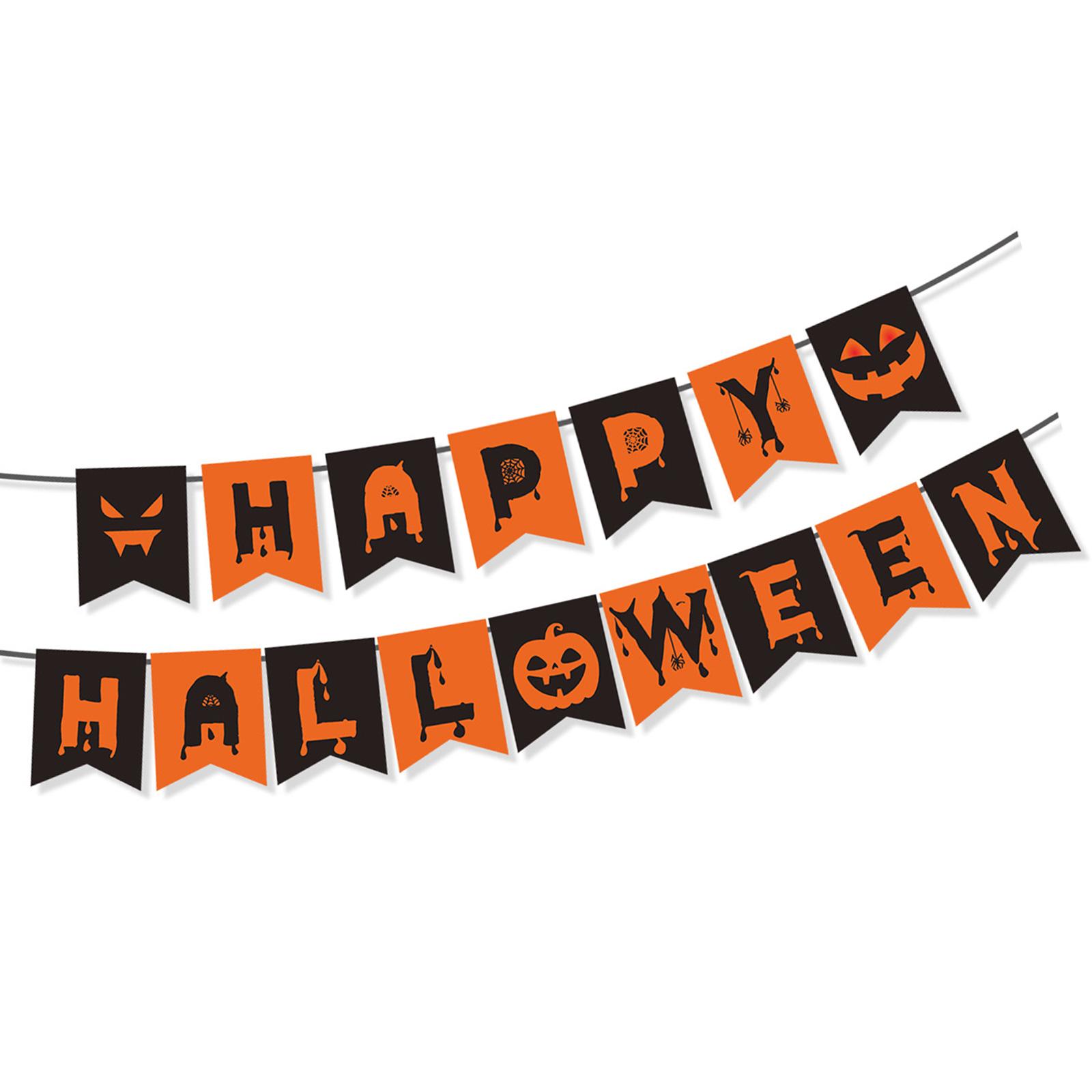 

Halloween Banner Happy Halloween Banner with Pumpkin Signs Halloween Party Decorations Hanging Party Supplies Gift C