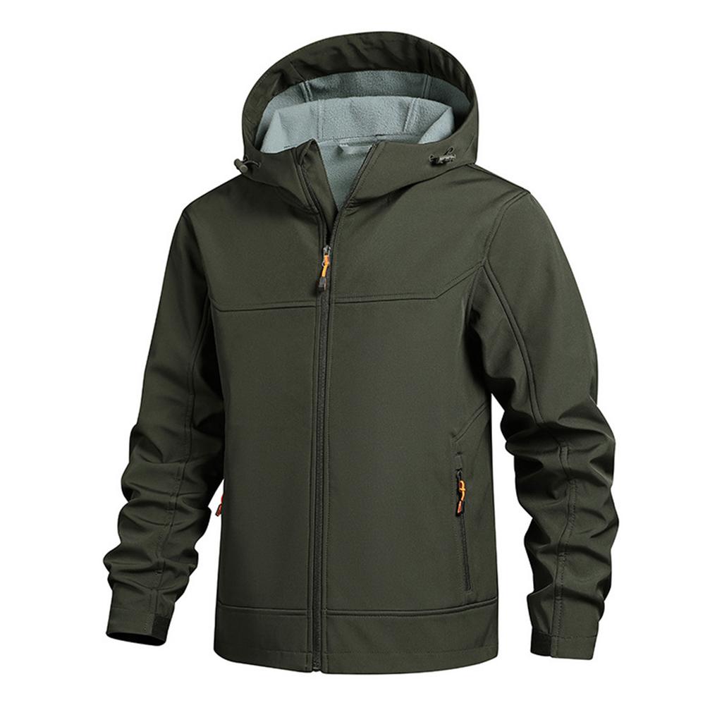 Men's Solid Color Outdoor Mountaineering Waterproof Windproof Fleece Jacket Outdoor Jacket