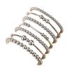 Fashion Alloy Metal Irregular Bracelet Set Sweet Cool Beaded Round Bead Chain Stacked Bracelet Women