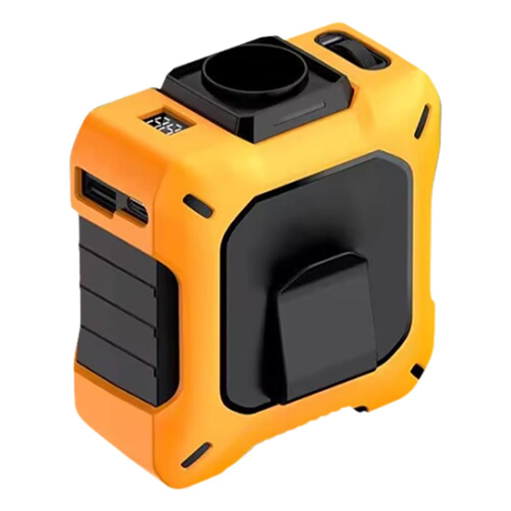 

Портативный поясной вентилятор, перезаряжаемый через USB, электрический мощный вентилятор, 100 передач, переносной поясной вентилятор для походной палатки на открытом воздухе оранжевый