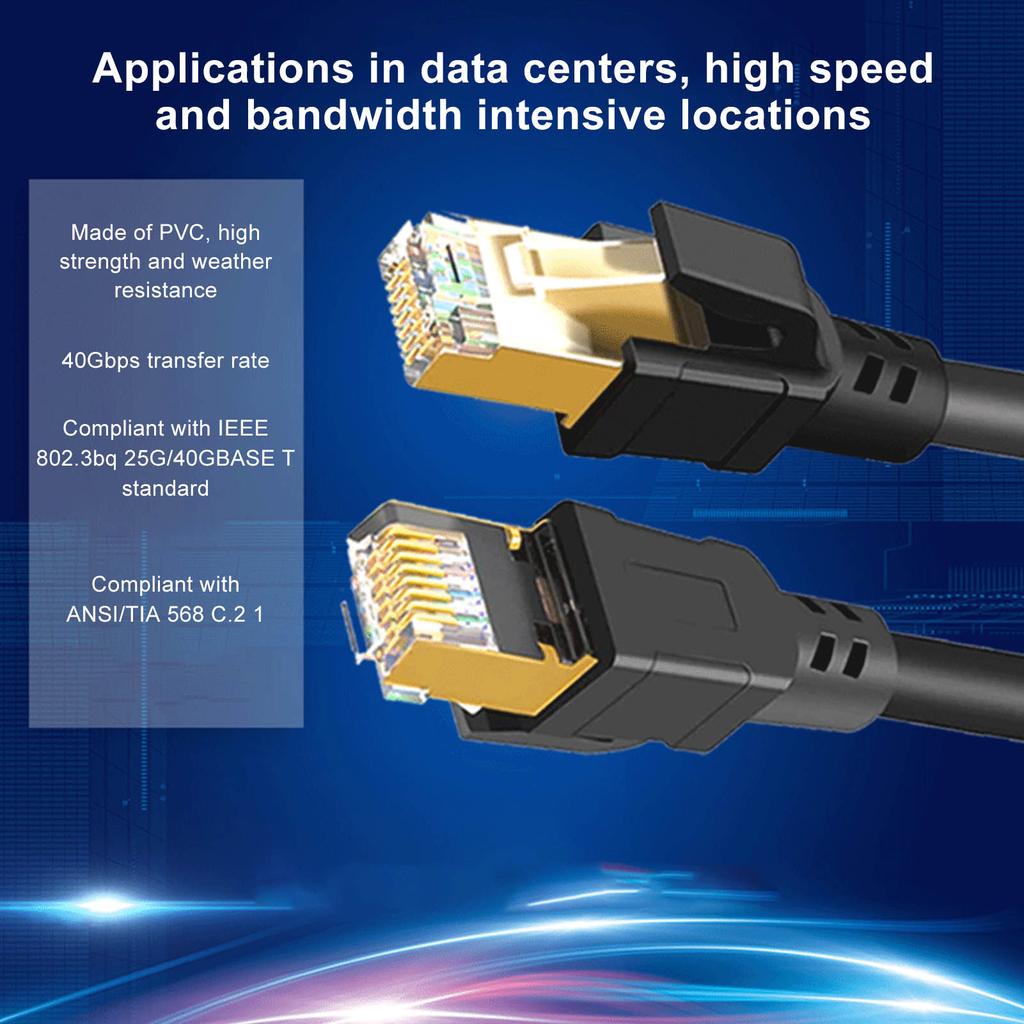 Cat8 Ethernet Cable 40Gbps   Rate 2000Mhz High Speed Internet Cable Cord for PC Router for   for  
