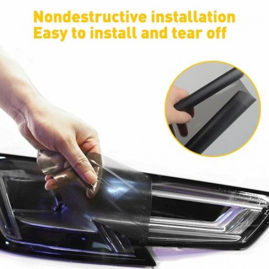12" X 72" Car Taillight Headlight Vinyl Wrap Film Fog Tint Light Matte Black