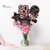 5Pcs/Set The Class of 2024 Glitter Graduation Centerpiece Sticks Set Table Vase Toppers Graduation Party Decor