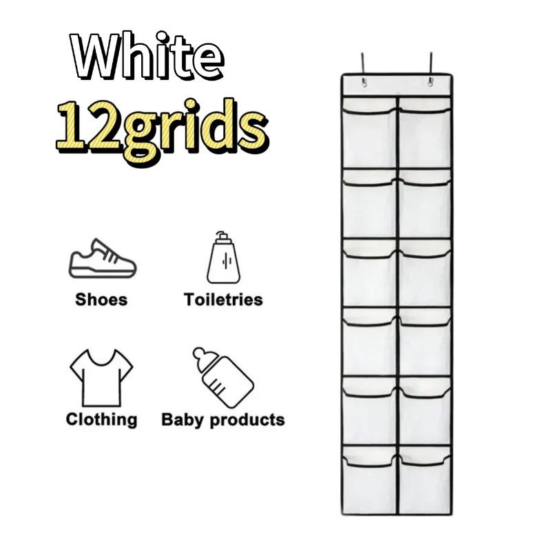 1224 Pockets Over The Door Shoe Organizer Large Mesh Pockets with 4 Hooks Mesh Fabric Shoe Rack Storage Bag for Bedroom 3600₽