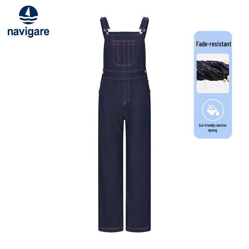 Navigare Women s High-Waist Color-Lock Denim Overalls L
