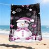 1pc Snowman Christmas Decorations Outdoor Flannel Blanket , Machine Washable Perfect Gift for Birthday , Holiday Travel Accessory , Durable Material