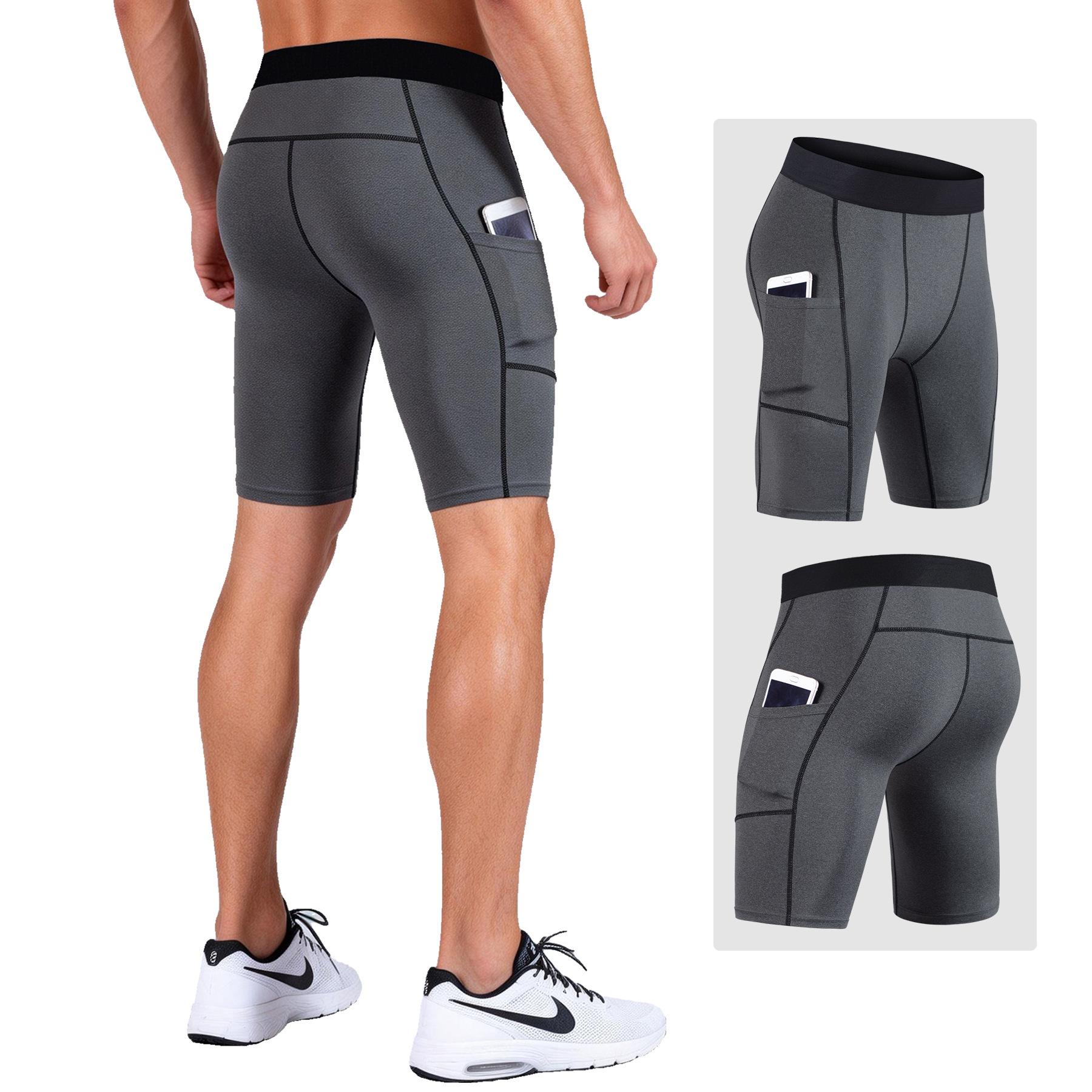 

Men s Training Running Shorts with Side Pockets Quick Dry Gym Training Tights Fitness Pants 3XL