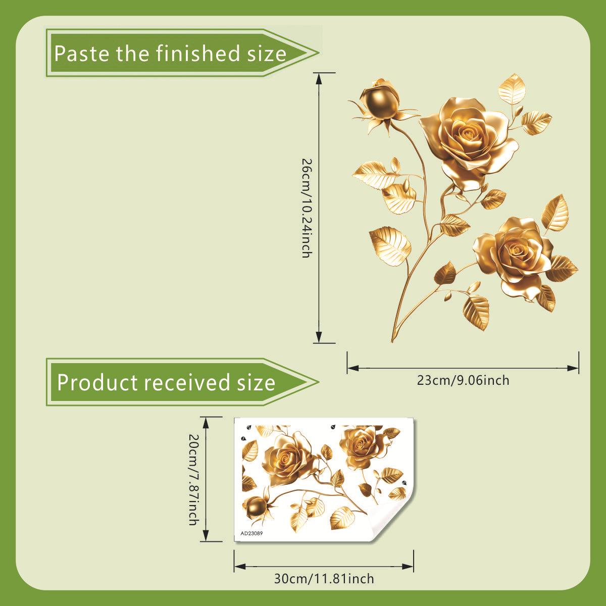 

Наклейка на смітник Золота квітка , знімна наклейка для декору дому 20x30cm різнокольоровий