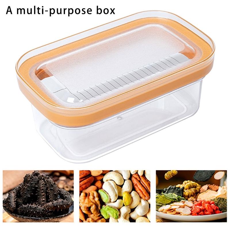 Food Grade Plastic Butter Storage Box with Cutter Leak Proof Container For Cheese Dairy Products Kitchen Organization