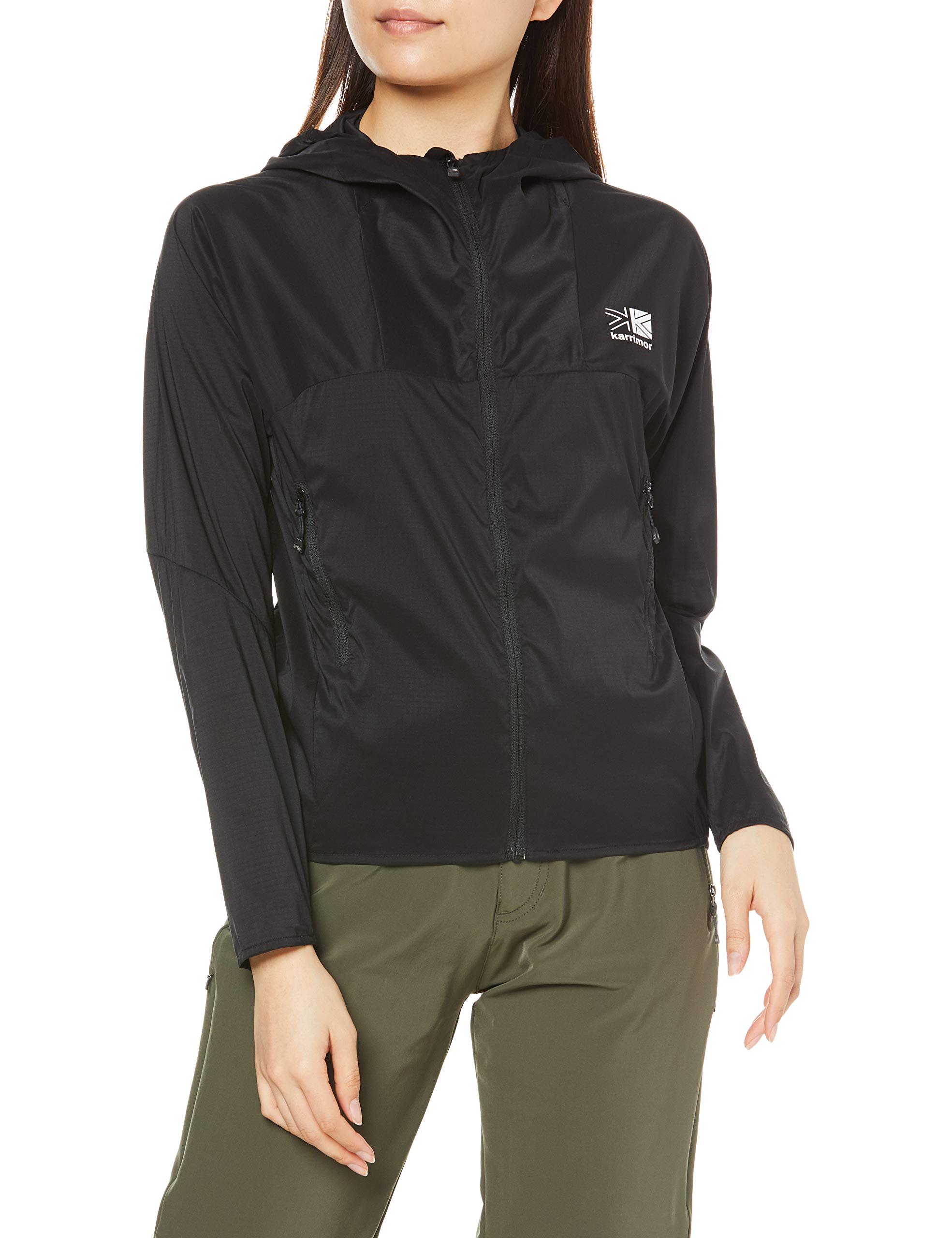 

Outerwear wind shell hoodie Black L [Karimar] W s Women s чёрный