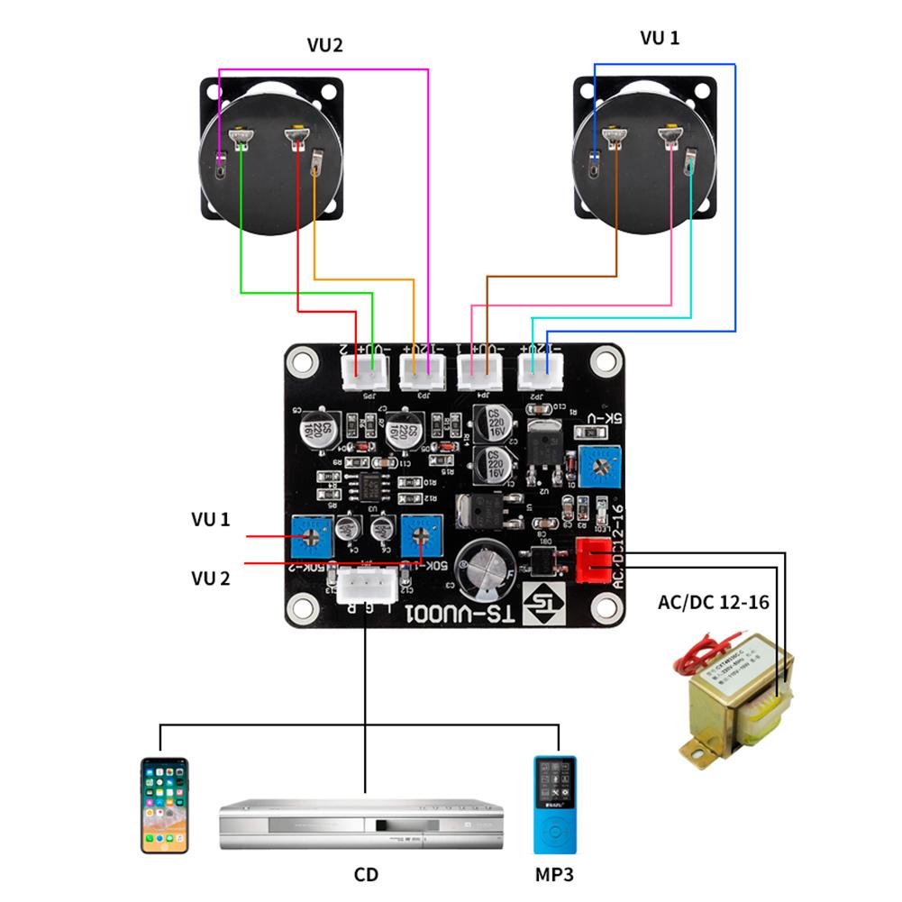 VU Header Meter Driver Board Front Stage DB Audio Level Meter Drive Module VU Header Meter Driver Board Front Stage DB Audio Level Meter Drive Module