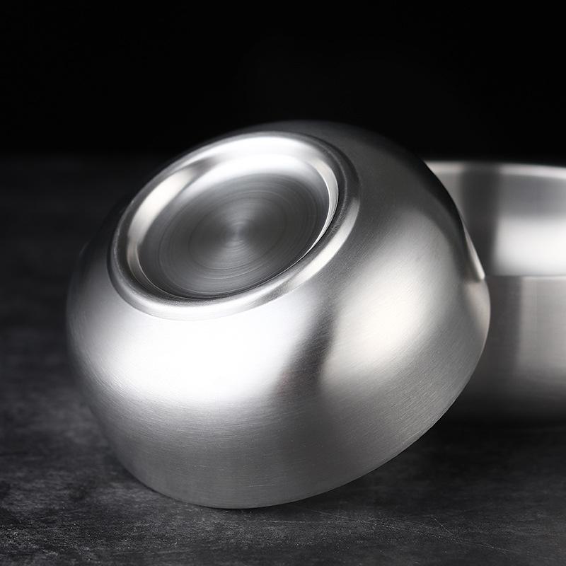 304 Edelstahl Doppelschicht Suppenschüssel Verdickte koreanische Nudelschüssel Haushaltsverbrühungsschutz Reisschüsseln Küchengeschirr