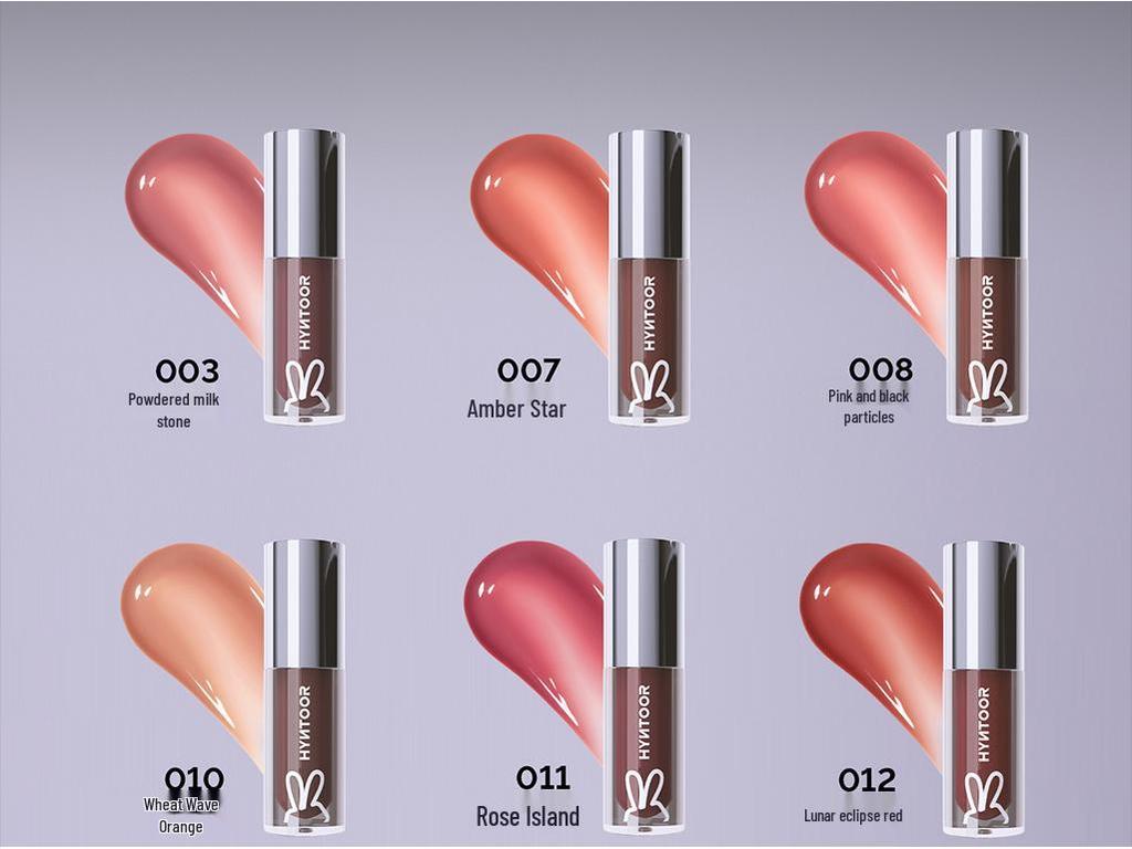 HYNTOOR Schwarzes Kaninchen Wunderland Milch Tee Lipgloss: Neues Feuchtigkeitsspendendes, Peelingendes, Aufhellendes Lippenfältchen, Erschwingliches Lippenöl.