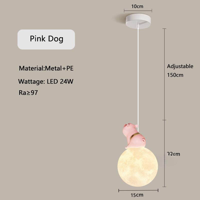 

Креативные подвесные светильники с изображением животных из мультфильмов для детской комнаты, прикроватного освещения спальни, подвесной светильник Lucky Cat Astronaut Unicorn Warm Light No RC