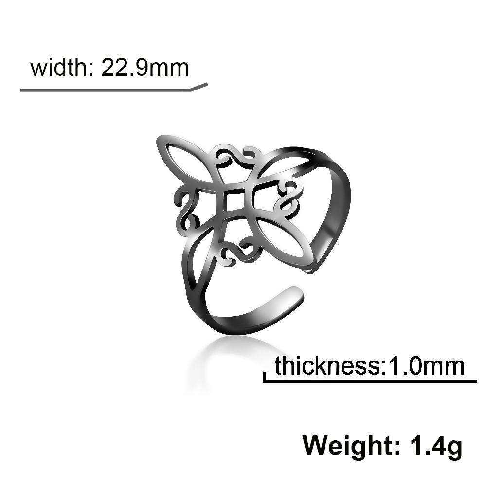 Witch Knot Ring for Women Stainless Steel Adjustable Open Finger Rings New Witchcraft Amulet Jewelry Birthday Gift