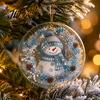Festive Winter Party Favors Christmas Acrylic Hanging Ornament, Double Side Printed Santa Pendant for Tree Window, Holiday Home Decor Supplies 2D Flat