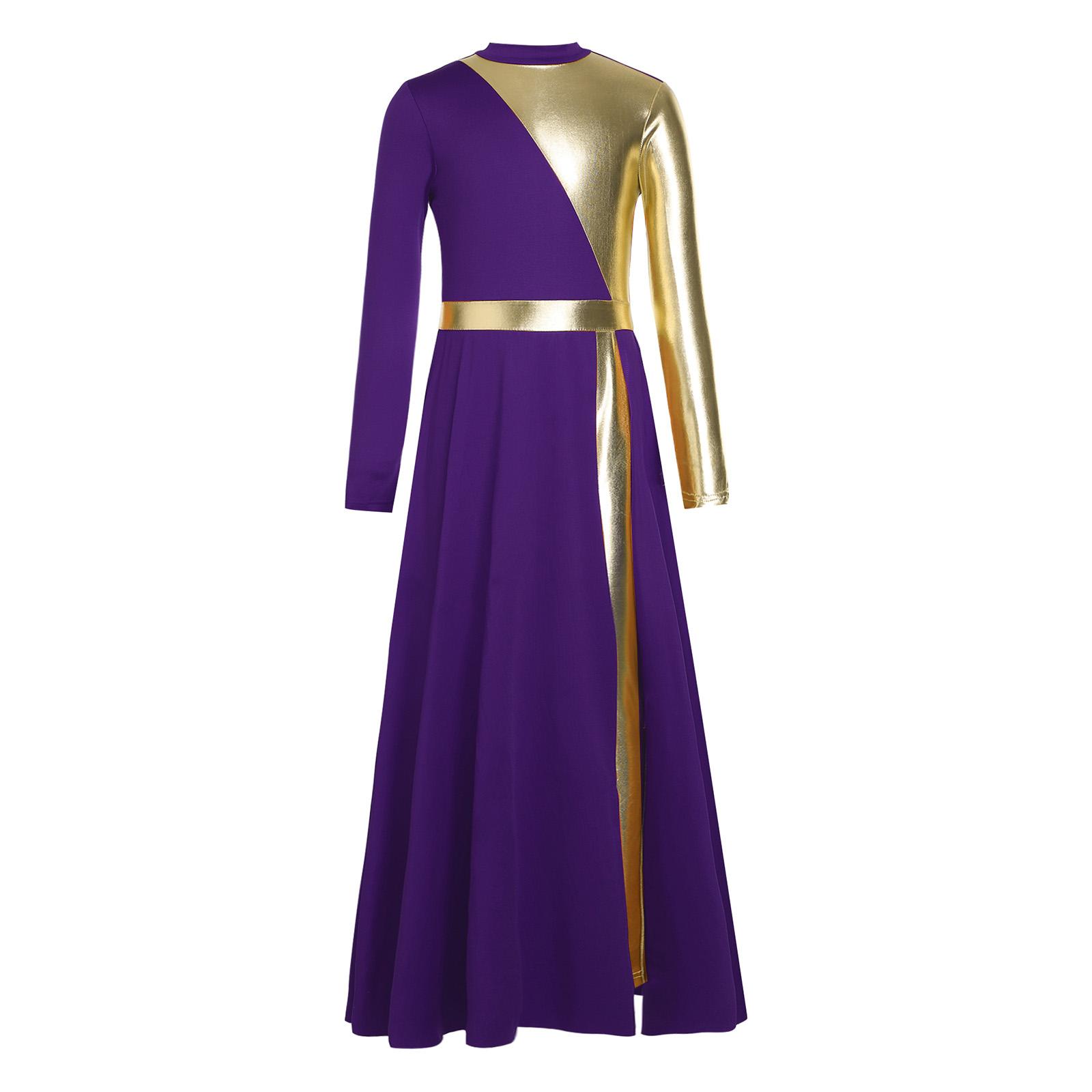 Liturgical Dance Costumes Child Long Sleeve Worship Praise Dress Children Church Lyrical Choir Celebration of Spirit Costume 6