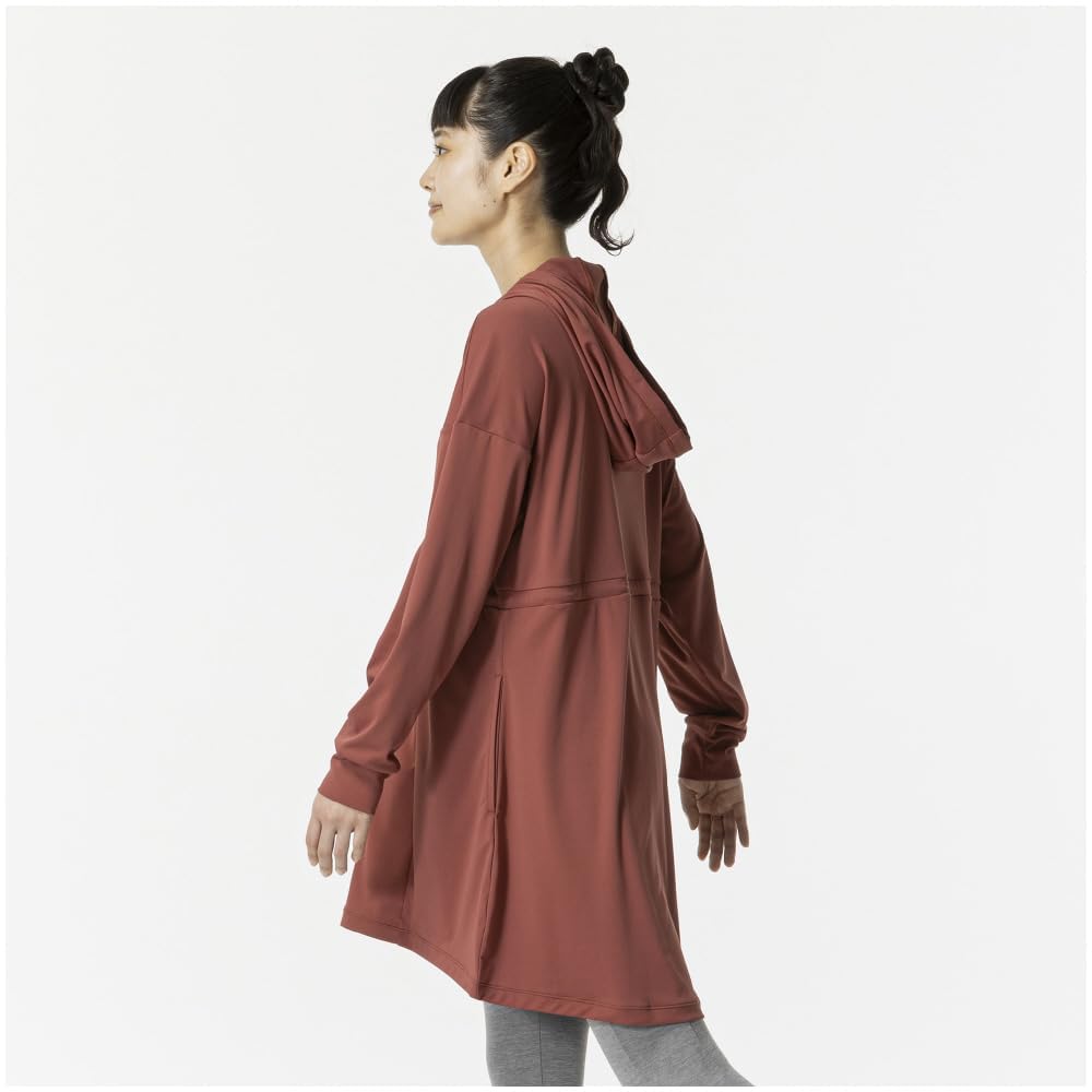 Mizuno Stretch Smooth Training Hoodie with UV Marsala Wine Women's Protection, 32MCB870,