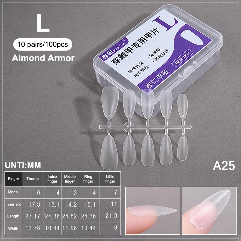 100PCS/Box Fake Nail Tips Medium Design Matte Finish False Nails Manicure Tool Extension Press On Nails