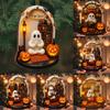 Cute Reading Ghost Halloween Ghost Ornaments 2D Flat Acrylic Pendant Halloween Hanging Home Decor