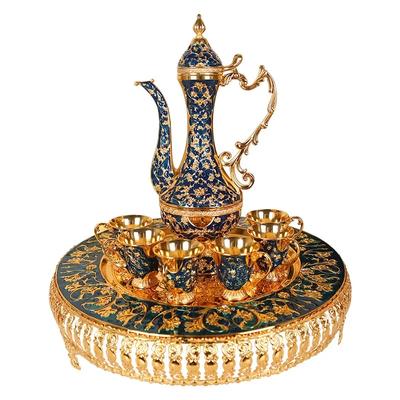 Ancient Court Tinware Crafts Retro Wine Jug Wine Glass Russian European Set Gift Box Wine Division