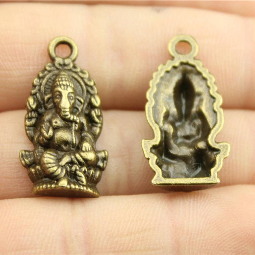 10pcs Elephant Charms For Jewelry Making Tibetan Bronze Silver Color Pendants Antique Jewelry Making DIY Handmade Craft