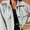 Fall Winter Women Jacket Turn-down Collar English Style Chest Pockets Windproof Outwear Single-breasted Solid Color Button Closure Commuting Daily