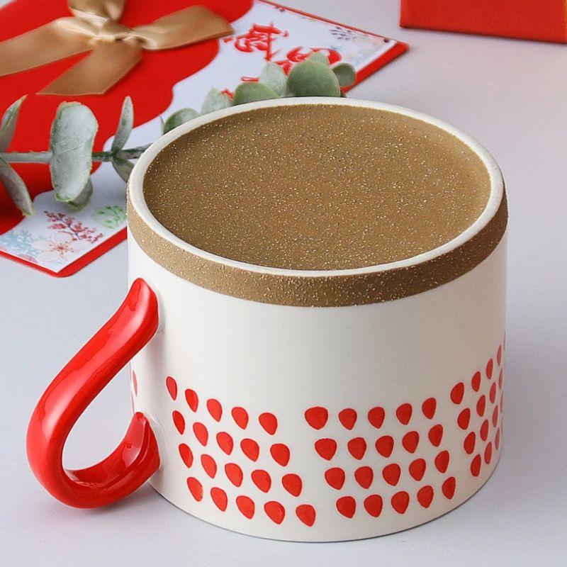 450ml Large Capacity Coffee Mug Vintage Breakfast Milk Oatmeal Coffee Ceramic Mug Coffee Cup with Handle