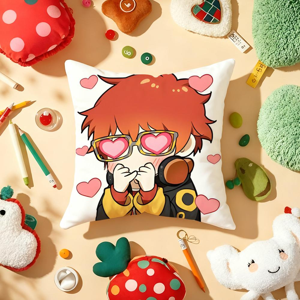 M-Mystic M-Messenger 707 Chibi Cushion Cover Plush Fabric Soft Double-Sided Printed Sofa Warm Winter Home Gift Pillow Cover