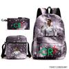 Luo Qixing Three-Piece Schoolbag, Male And Female Students Leisure Bag, Printed Large-Capacity Outdoor Backpack