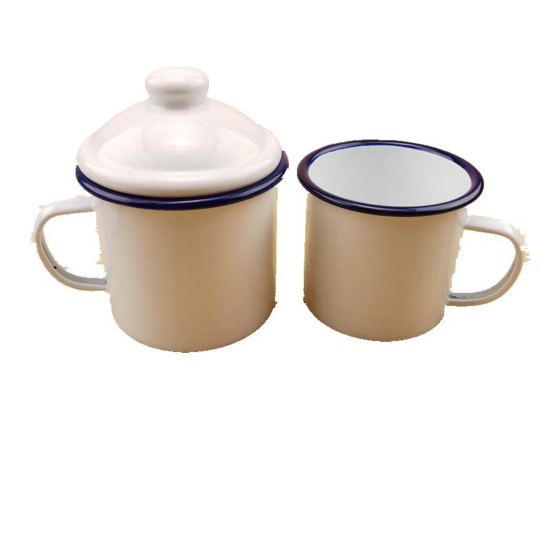 OLOEY Retro Enamel Mug with Lid
